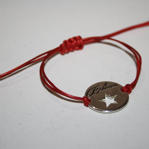 Red cord and silver Believe star bracelet Adjustable - Picture 3 of 3